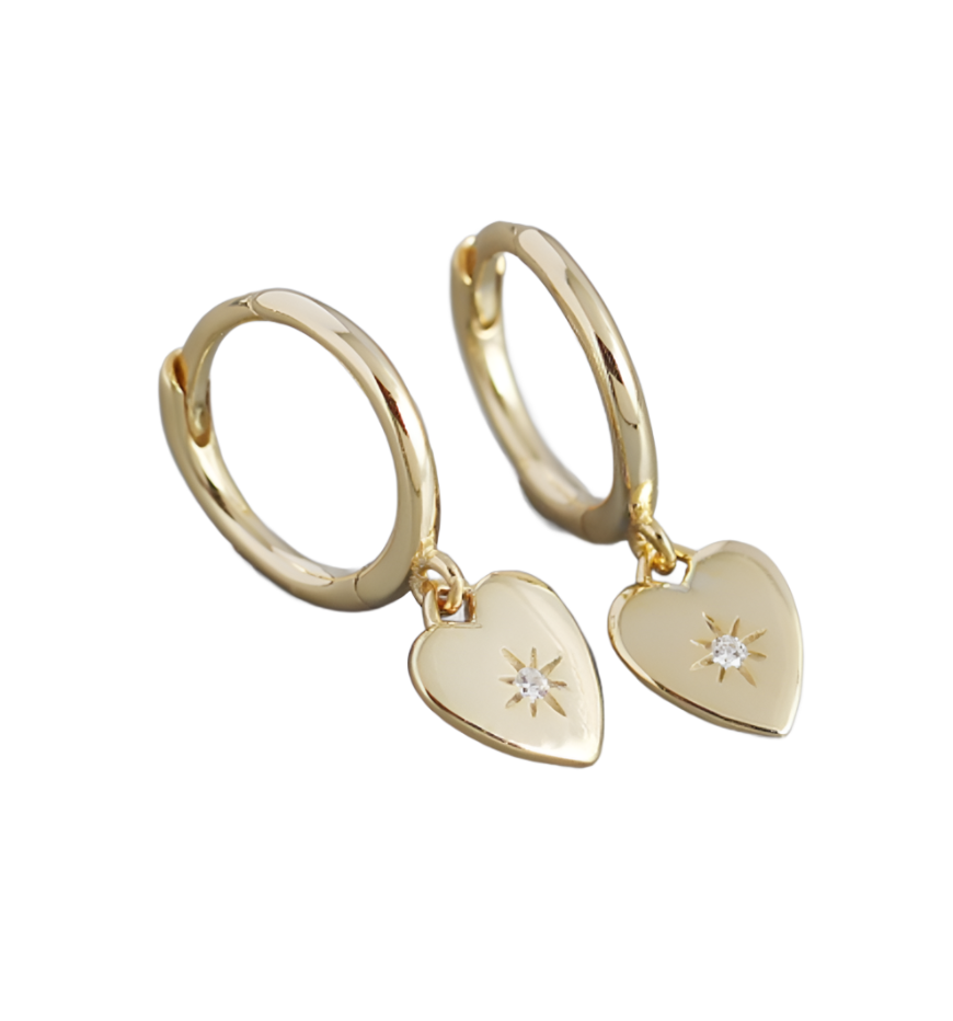 Zara Heart Earrings - Silver/Gold - WHITE LABEL DESIGNS