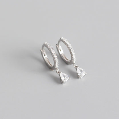 Myra Diamond Drop Earring - Silver/Gold - WHITE LABEL DESIGNS