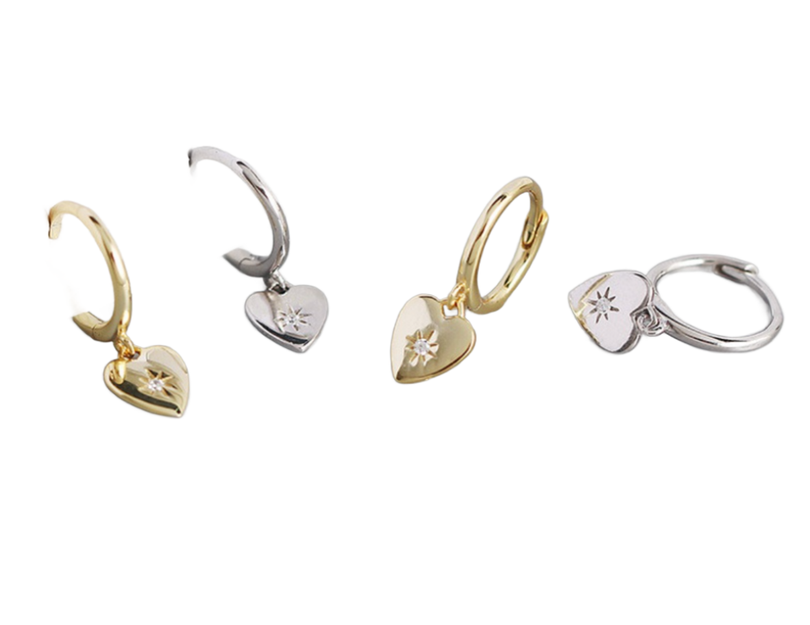 Zara Heart Earrings - Silver/Gold - WHITE LABEL DESIGNS