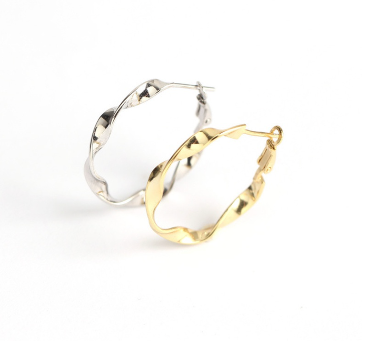 Tia Hoop Earrings - Silver/Gold - WHITE LABEL DESIGNS