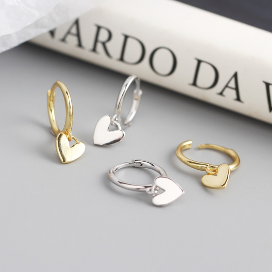 Alicia Heart Earring - Silver/Gold - WHITE LABEL DESIGNS