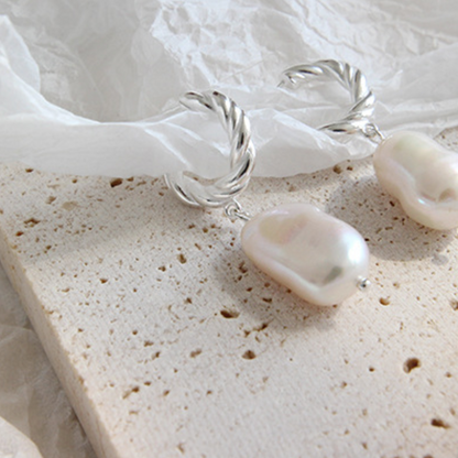 Silvia Pearl Drop Earring - Silver/Gold - WHITE LABEL DESIGNS