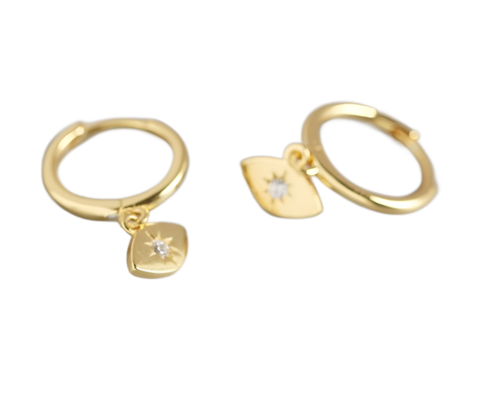Pia Eye Earrings - Silver/Gold - WHITE LABEL DESIGNS